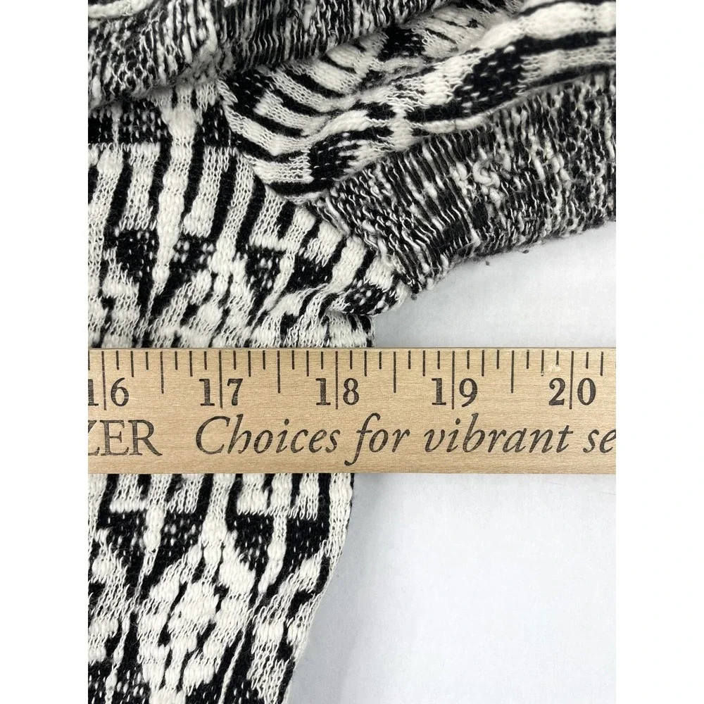 Lucky Brand Marnie Knit Moto Jacket Womens Small Black White Geometric Aztec